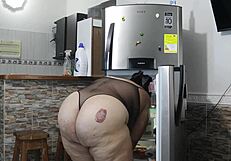 Fucking In The Kitchen Hot Sex With My Neighbor Milf Slave