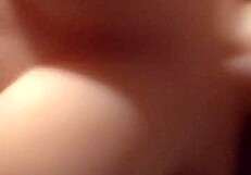 Blonde teen gets a surprise on her chest.