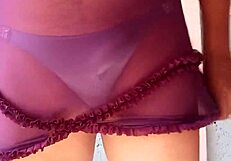 Wearing My Lover's Shiny Blue Panties In The Usa