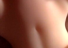 Blonde teen gets a surprise on her chest.