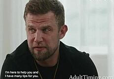 Dominate that big ass european girl, convince her it's his turn.