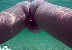 This creampie whore is swimming underwater with a big ass. 😎