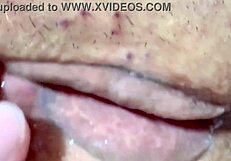 Emotional close up of wife's shaved pussy after 106 days