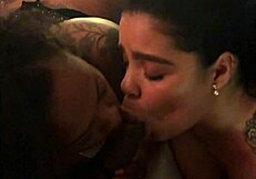 lesbians give a guy a blowjob