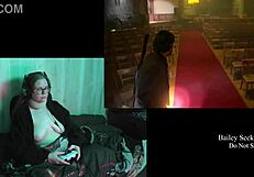 brunette with glasses and long hair plays naked alan wake 2 part 12 showing big natural tits and tattoo