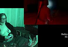 brunette with glasses and long hair plays naked alan wake 2 part 12 showing big natural tits and tattoo