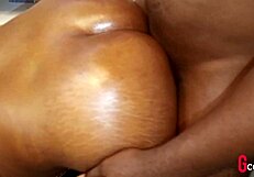 Feeling Every Thrust in Oily Doggystyle with His Massive Cock