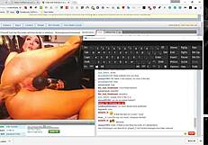 the huge dildo with tits is used in an intense session.