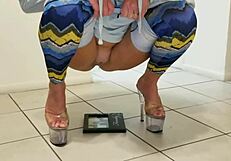 being a pee queen can be fun, flashing those pierced nipples