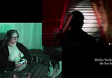 brunette with glasses and long hair plays naked alan wake 2 part 12 showing big natural tits and tattoo