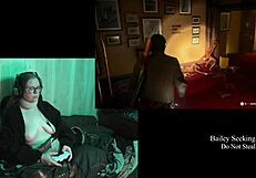 brunette with glasses and long hair plays naked alan wake 2 part 12 showing big natural tits and tattoo