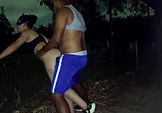 Night Run Turns into Park Sex!