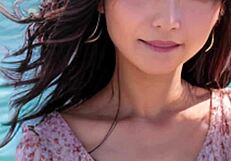 Mature Model Strolls Along the Beach in a Relaxed Manner