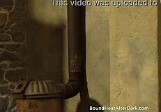 naked blonde lesbian slave bathes with dom mistress in a session of domination