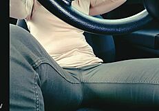 older sister wets herself in jeans stuck in traffic