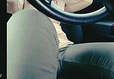 older sister wets herself in jeans stuck in traffic