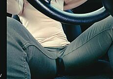 older sister wets herself in jeans stuck in traffic