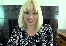 Imagine a blonde Russian babe in casting interview with dirty talk and pov, starting with intriguing introduction.