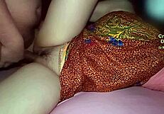 Massaging Neighbor's Plump Pussy With Dildo Juicily!