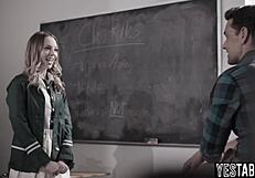 petite blonde teen, does your teacher pound you after drama?