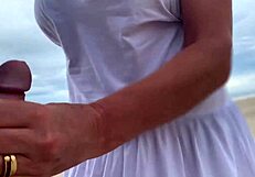 Busty Stranger Milf Made Me Cum In Front Of Everyone! Handjob From Big Tits Pov In Public Outdoor Spot With Cumshot