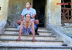 Curvy Couple Dresses As Bodybuilders For Halloween Sex In Haunted House