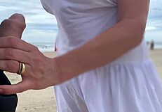 Busty Stranger Milf Made Me Cum In Front Of Everyone! Handjob From Big Tits Pov In Public Outdoor Spot With Cumshot