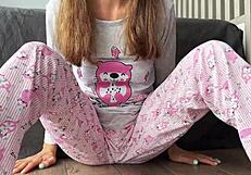 Stepsister Small 18+ Boobs in Pajama Fuck Finger Pussy and Squirting Cum Close Up