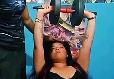 I fuck my stepsister in the gym because she wants to get fit