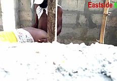 ebony chubby woman insists on getting fucked under the tank stand