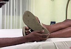 i just dealt with this sweaty guy from the street with his feet and everything all sticky