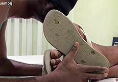 i just dealt with this sweaty guy from the street with his feet and everything all sticky