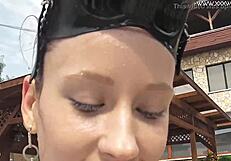 Hungarian Teen Babe Delivers Steamy Blowjob And Fingering In Shower