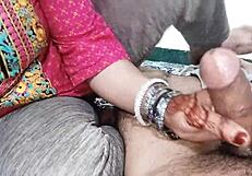 Muslim Mistress Gives Servant Handjob Massage with Dirty Talk in Clear Hindi Voice