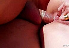 Sexy latina brunette engaging in rough anal sex with a stranger in a secluded outdoor location