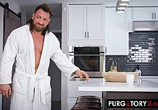 Why does petite blonde Coco Lovelock suck her stepdad's dick while blindfolded and bound in this shaved pussy reality scene?