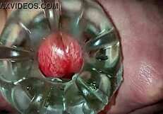 Watch this close up oozing cum from young solo masturbation with toys