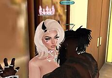 Blonde bimbo starts with deepthroat blowjob on big black cock. She gets creampied in interracial pounding.