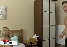 blonde bombshell irina cage gets bent over and double banged by matt and brad in hot threesome