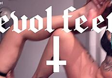 Pretty girl demands foot worship with toe licking and sucking until she cums from vibrator play