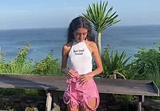 security guard catches naughty girl in private sector, fucks her with sea view blowjob and doggystyle.