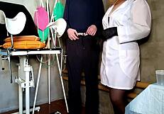 Gorgeous mature nurse knows how to make you cum with her adorable fat ass and gloves