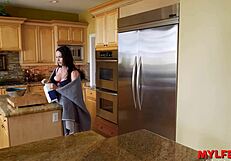 Bad boy strives to cum inside booty sister in laws anus in bathroom