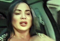 beautiful brunette milf with big clit and pussy rides big cock in public races