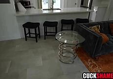 Cuckold husband watches slutty wife get banged hard in mouth and pussy outdoors