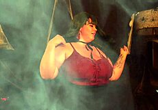 witchy halloween costume fun with big tits and ass spreading 😈