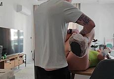 Fucked my dorm mate hard for first time orgasm