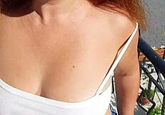 Hot stepmom public tease blowjob