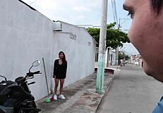 Stranger thief fucks latina with big natural tits in spanish homemade porn.