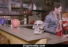 Daddy Fucks Bent-Over Stepdaughter In Cowgirl Arrangement To Handle School Bullies.